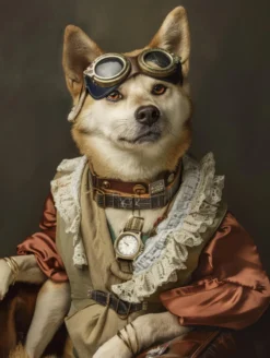 Canvas schilderij van een Shiba Inu hond 100x150 cm