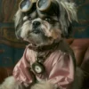 Canvas schilderij van een Shih Tzu hond 80x120 cm