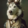 Canvas schilderij van een Siberische Husky hond 100x150 cm