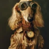 Canvas schilderij van een Sloughi hond 100x150 cm