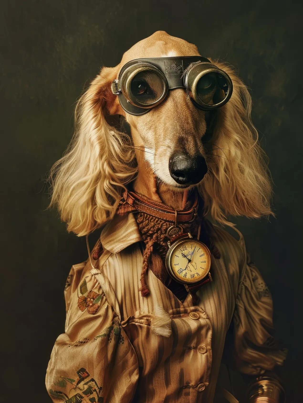 Canvas schilderij van een Sloughi hond 100x150 cm