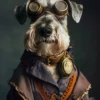 Canvas schilderij van een Standaard Schnauzer hond 60x80 cm
