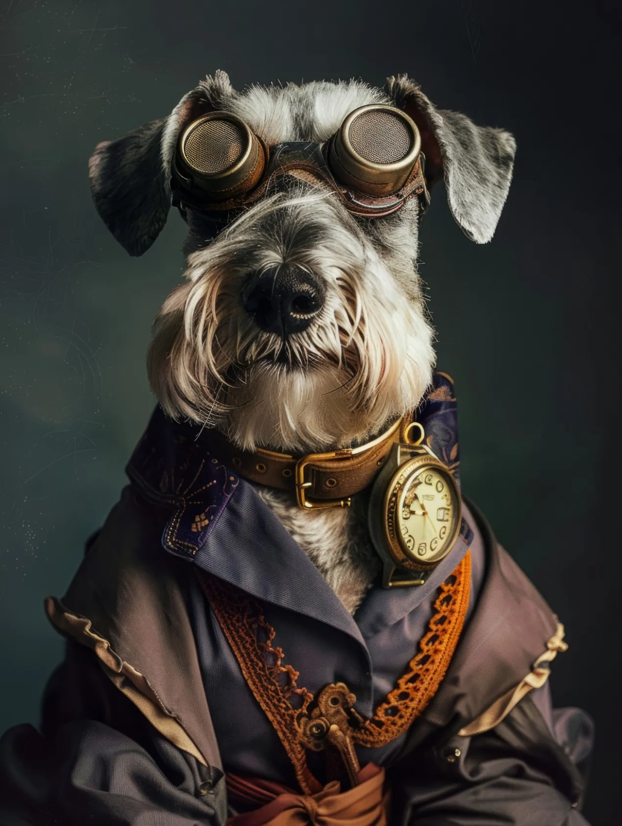 Canvas schilderij van een Standaard Schnauzer hond 100x150 cm