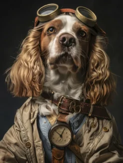 Canvas schilderij van een Sussex Spaniel 80x120 cm