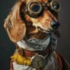 Canvas schilderij van een teckel 60x80 cm