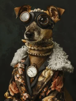 Canvas schilderij van een Toy Fox Terrier 60x80 cm
