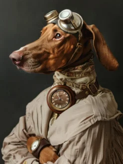 Canvas schilderij van een Vizsla hond 80x120 cm