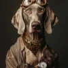 Canvas schilderij van een Weimaraner hond 100x150 cm