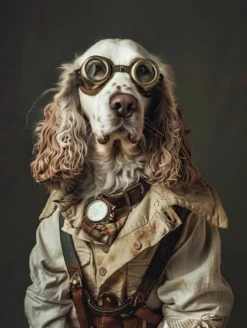 Canvas schilderij van een Welsh Springer hond 100x150 cm