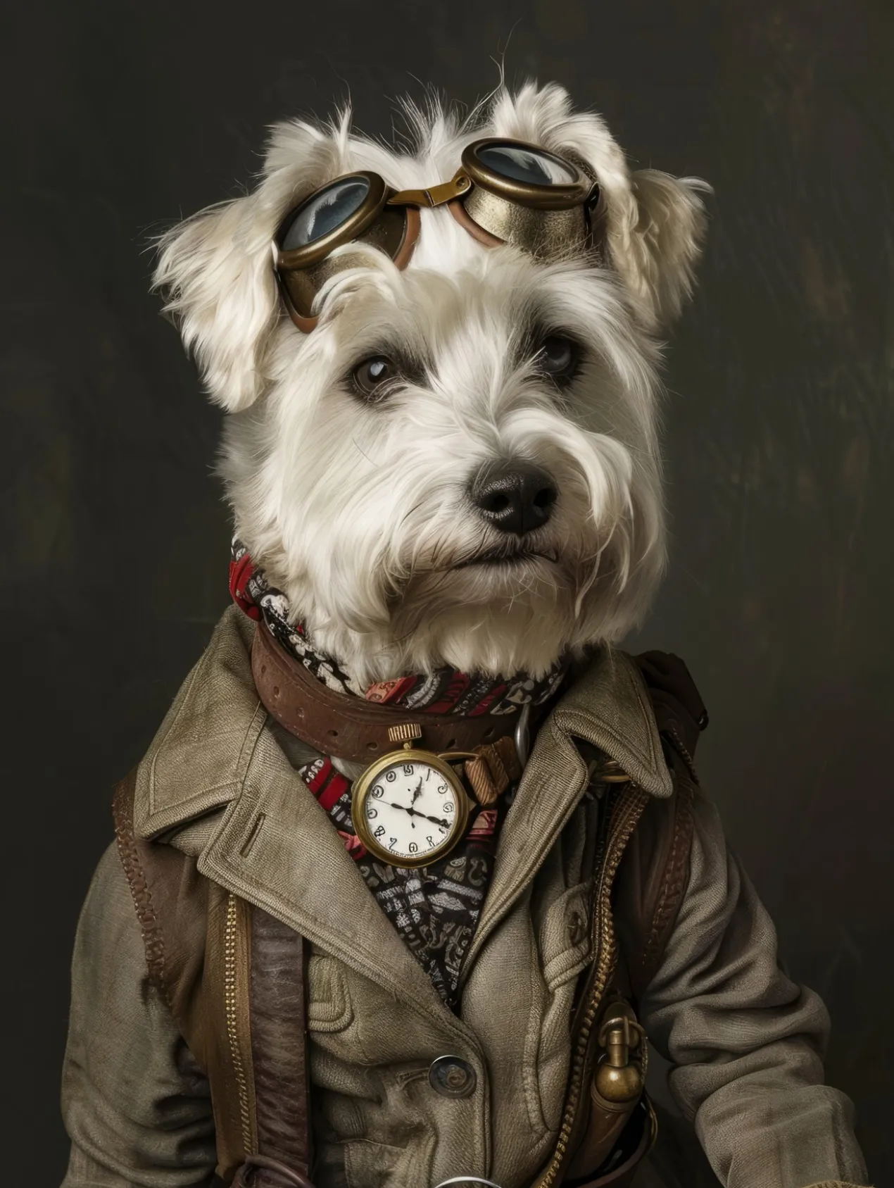Canvas schilderij van een West Highland hond 40x60 cm