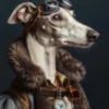 Canvas schilderij van een Whippet hond 60x80 cm