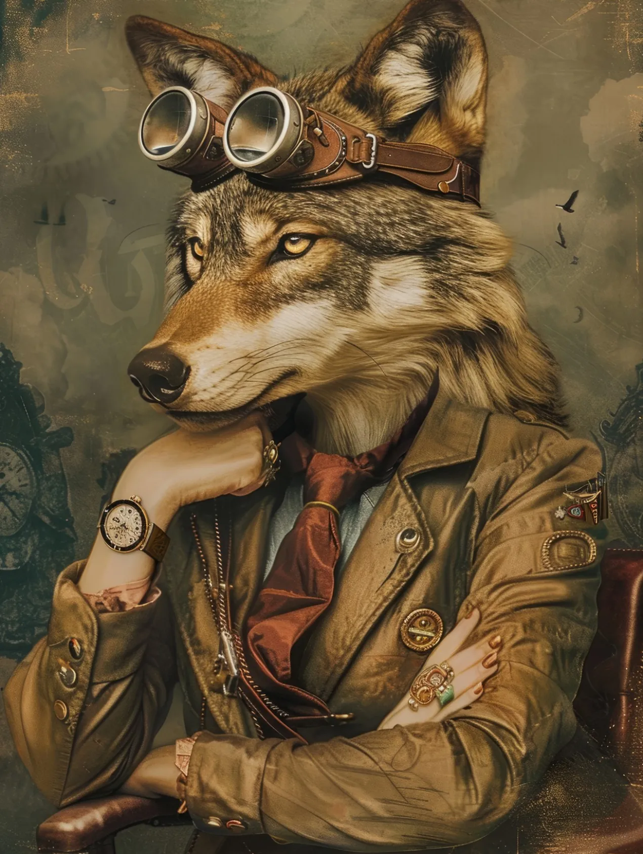 Canvas schilderij van een wolf 100x150 cm