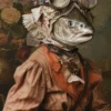 Canvas schilderij van een zalm 80x120 cm