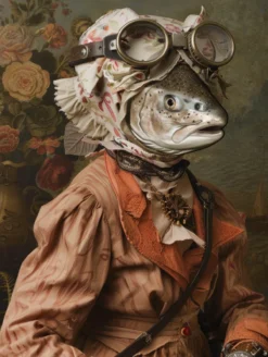 Canvas schilderij van een zalm 100x150 cm