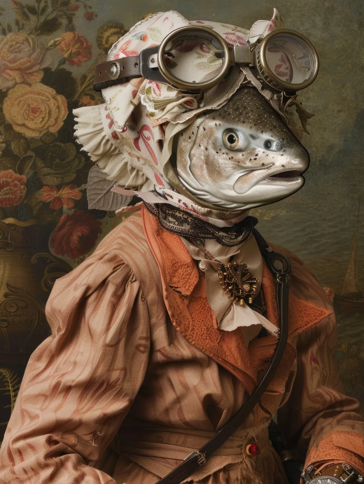 Canvas schilderij van een zalm 100x150 cm