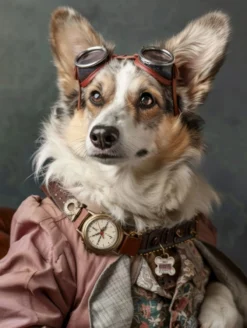 Canvas schilderij van een Zweedse Vallhund 100x200 cm