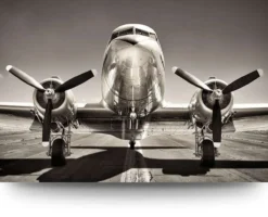 Canvas schilderij - Vliegtuig - DC-3 Dakota 150 x 100 cm