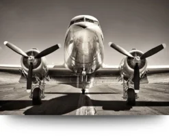 Canvas schilderij - Vliegtuig - DC-3 Dakota 60 x 40 cm
