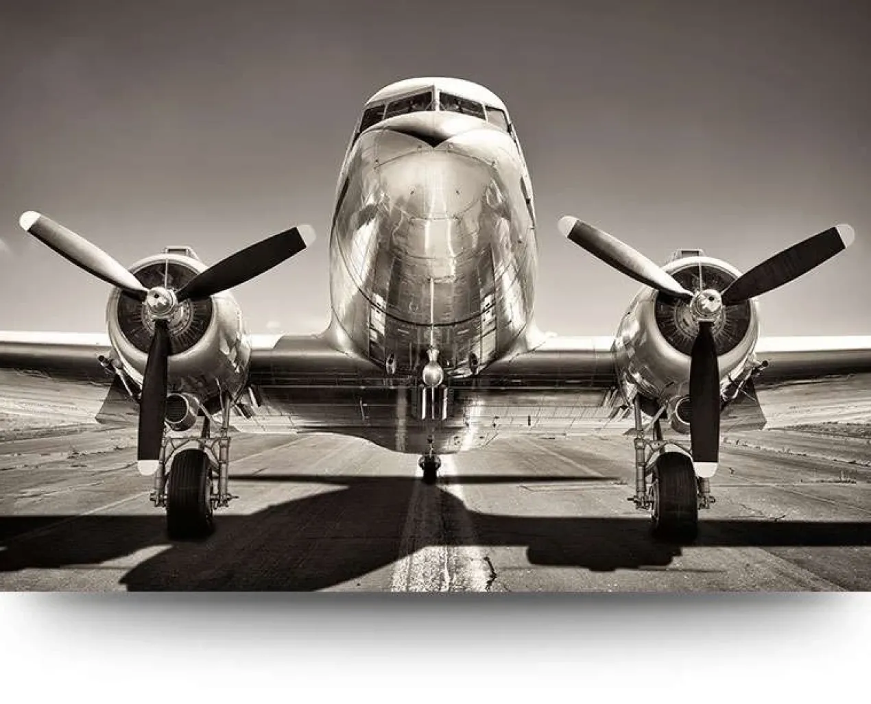 Canvas schilderij - Vliegtuig - DC-3 Dakota 200 x 100 cm