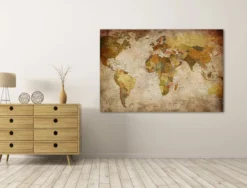 Canvas schilderij Wereldkaart 150 x 100 cm