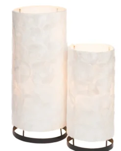Capiz schelpen staande lamp cilinder - L