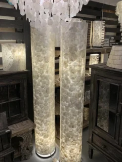 Capiz schelpen staande vloerlamp cilinder 160cm