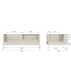 Carter hoekbed links/rechts grenen wit [fsc]