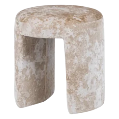 Charlie gestoffeerde kruk structuur stof beige [fsc]