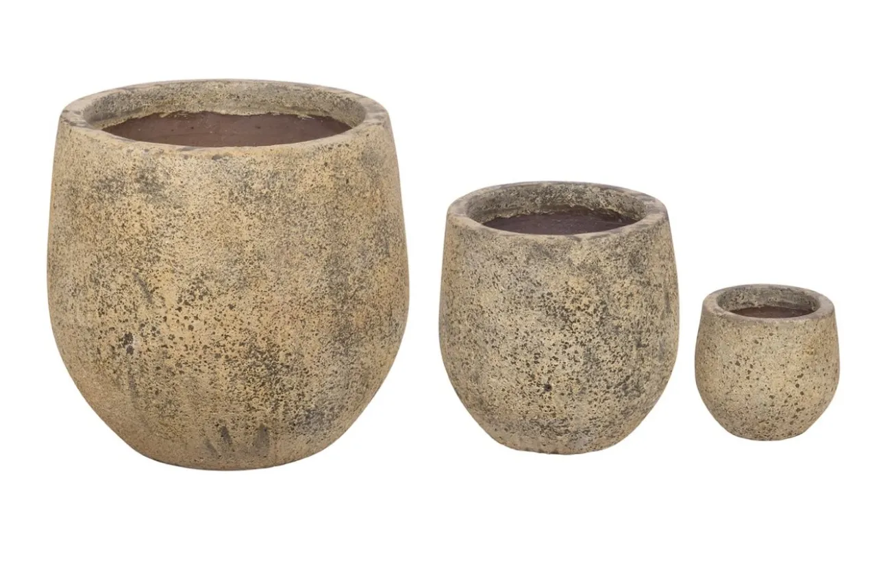 Clay planter set van 3
