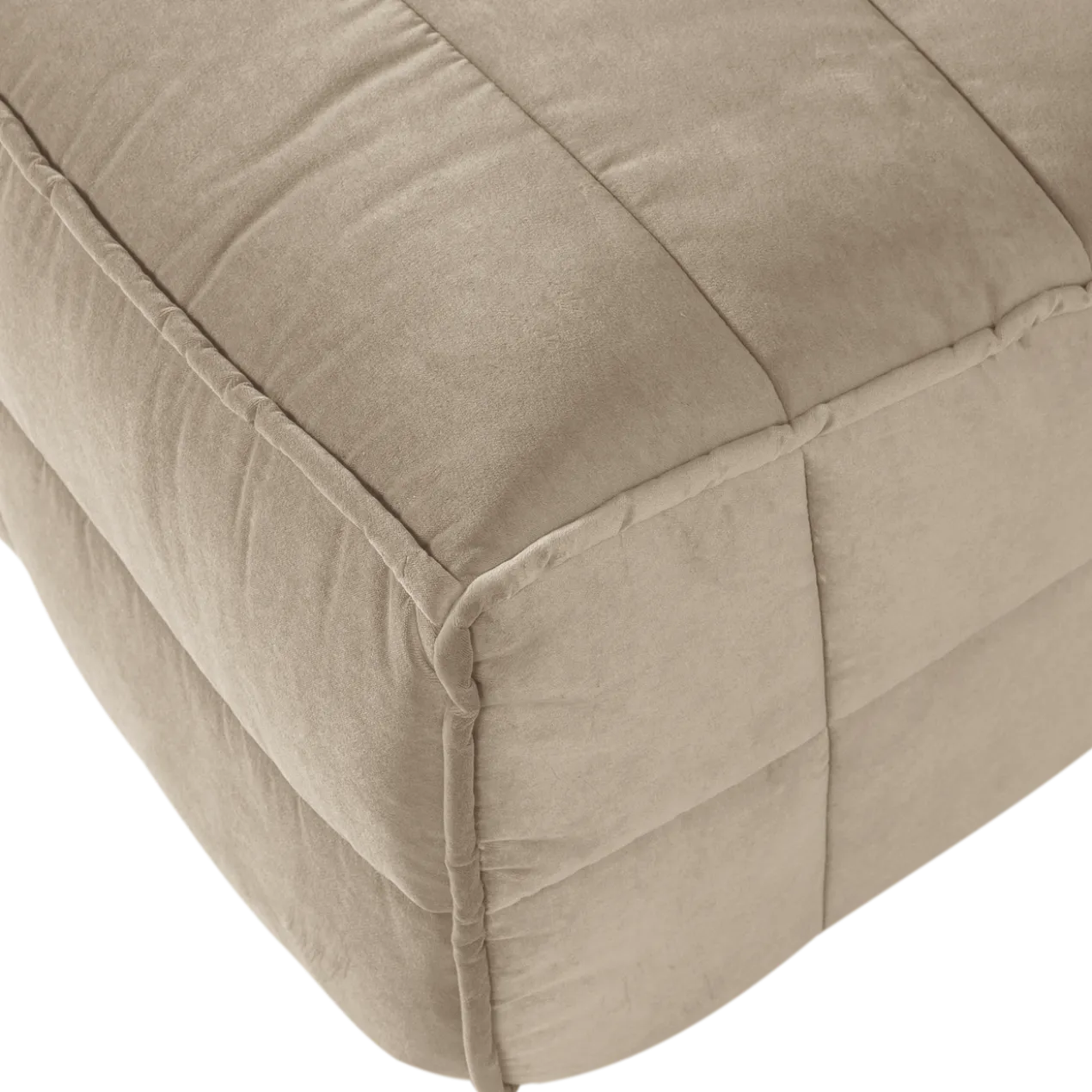 Cluster eetbankje met rugleuning velvet zacht beige