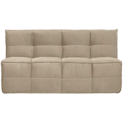 Cluster eetbankje met rugleuning velvet zacht beige