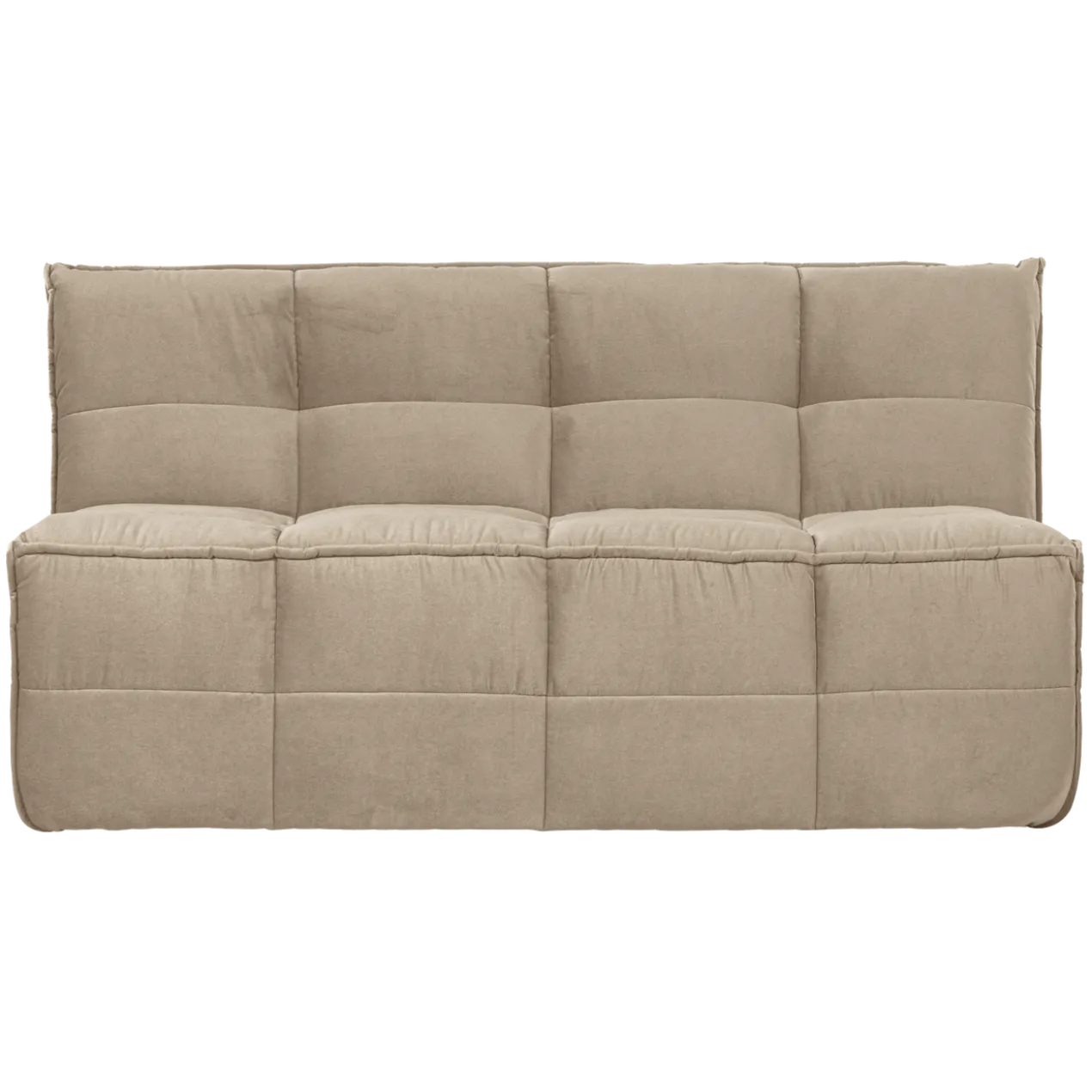 Cluster eetbankje met rugleuning velvet zacht beige