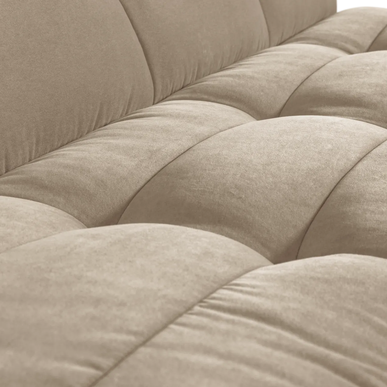 Cluster eetbankje met rugleuning velvet zacht beige