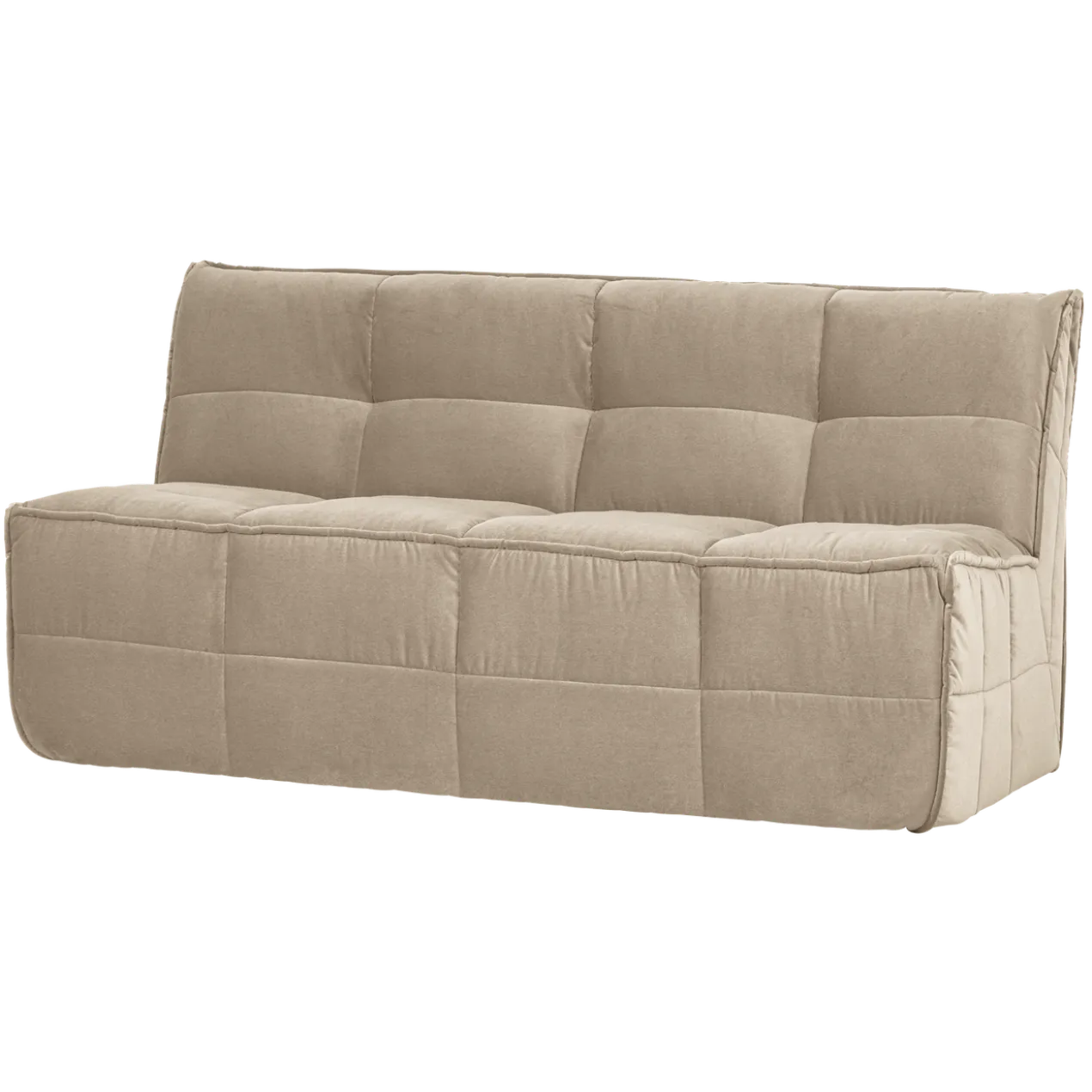 Cluster eetbankje met rugleuning velvet zacht beige