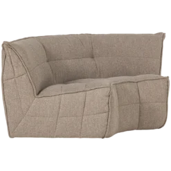 Cluster hoekelement boucle khaki bruin