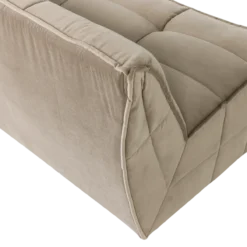 Cluster 3-zits bank velvet zacht beige