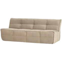 Cluster 3-zits bank velvet zacht beige