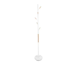 Coat rack Fushion white w. rubber wood