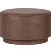 Coffee poef lederlook warm bruin