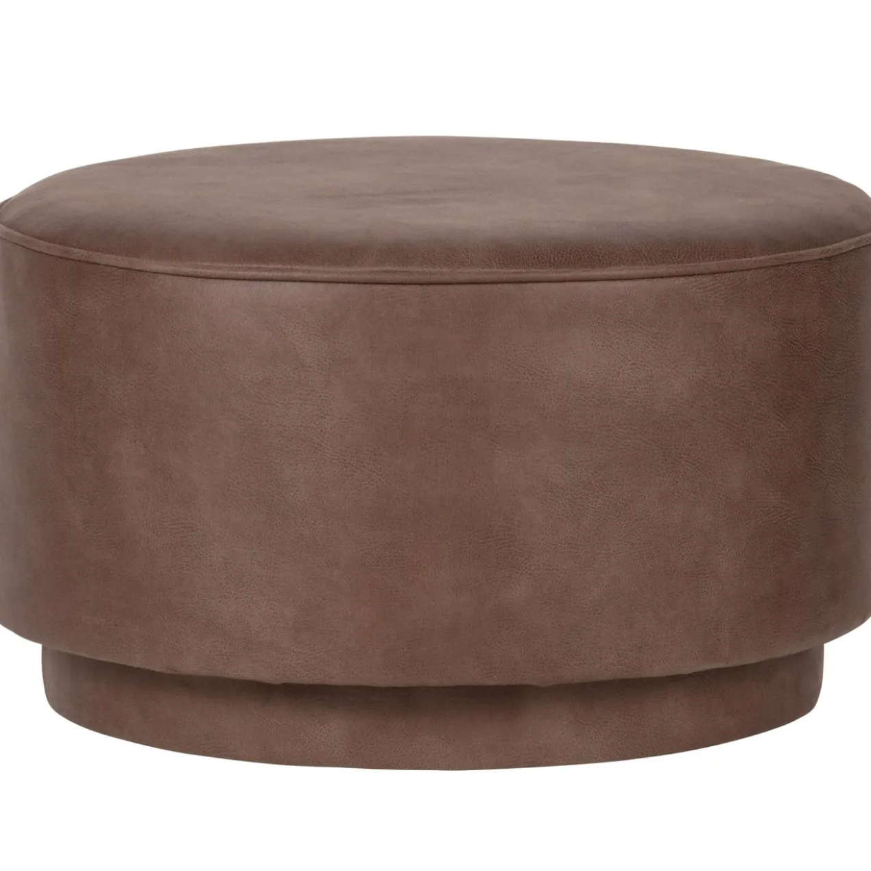 Coffee poef lederlook warm bruin