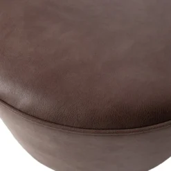 Coffee poef lederlook warm bruin