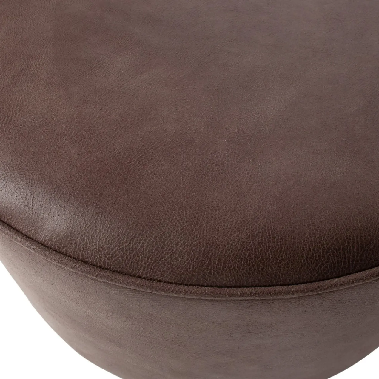 Coffee poef lederlook warm bruin
