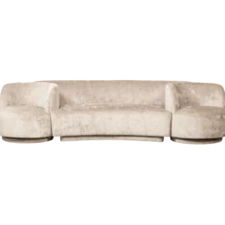 Combi-popular: bankje + fauteuils naturel