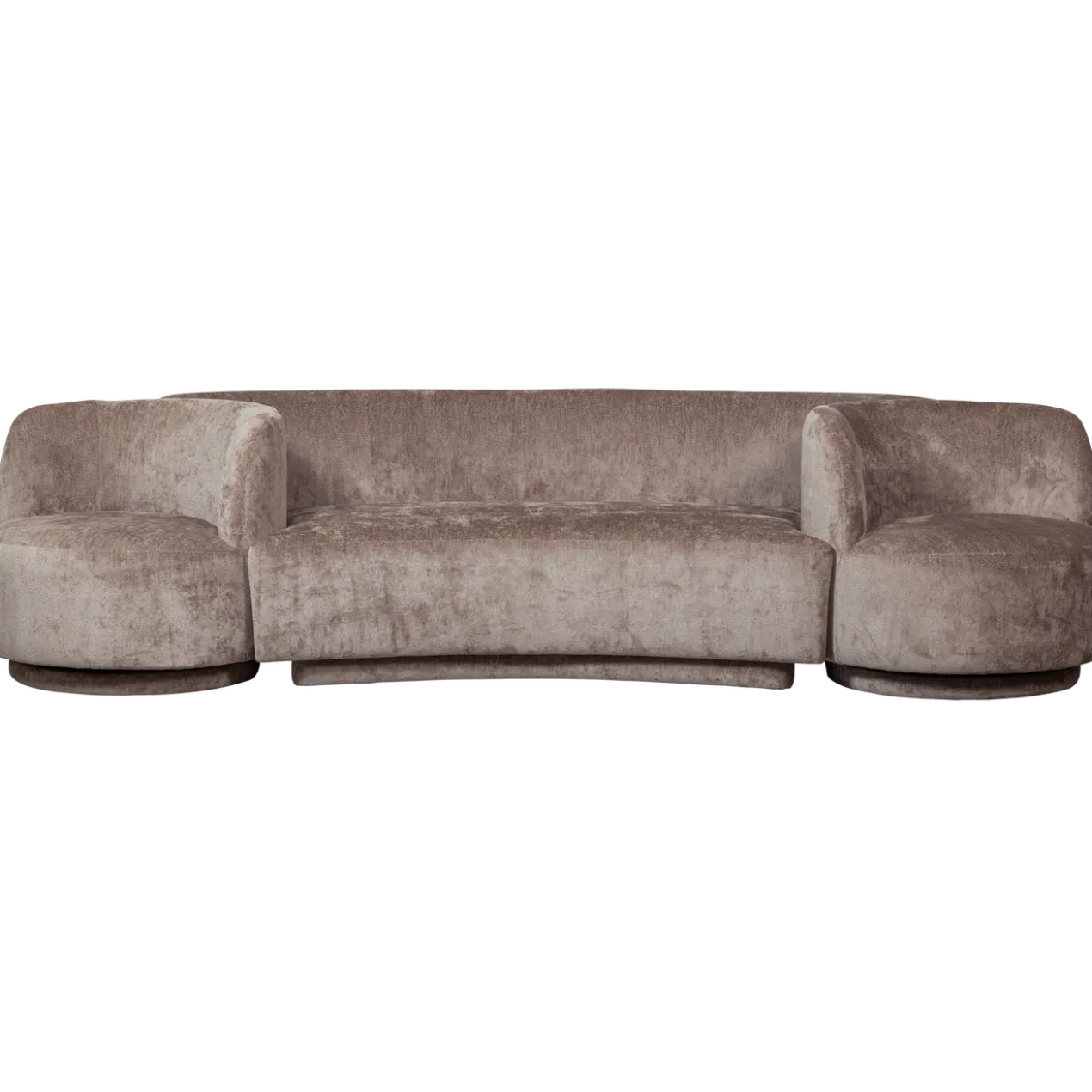 Combi-popular: bankje + fauteuils taupe