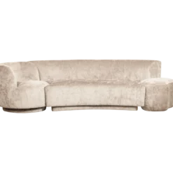 Combi-popular: bankje + fauteuil + poef naturel