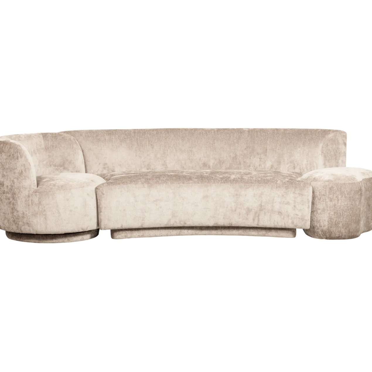 Combi-popular: bankje + fauteuil + poef naturel
