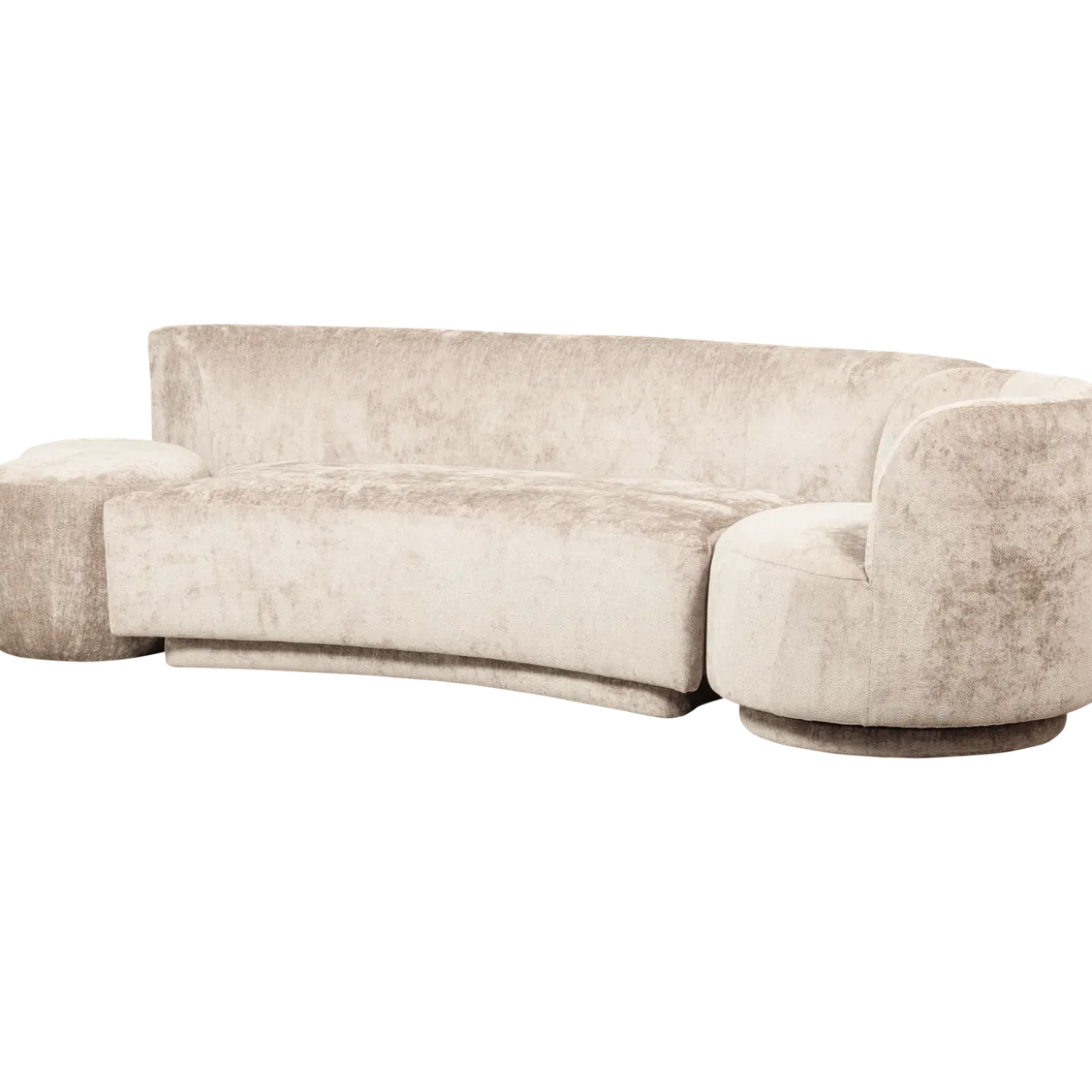Combi-popular: bankje + fauteuil + poef naturel