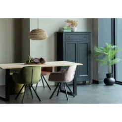 Combi-tablo: eiken 200x90 & u-poot [fsc]