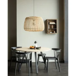 Combi-tablo: rond eiken o120 onbeh & 2-standen vierk [fsc]