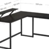 Computerbureau L-vormig Indusign zwart